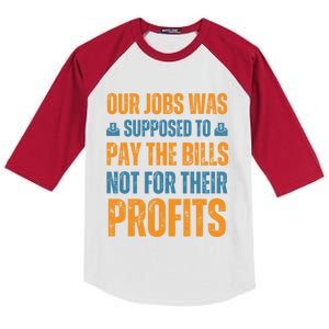 Fair Pay Fair Wages Fight For Income Inequality Funny Gift Kids Colorblock Raglan Jersey