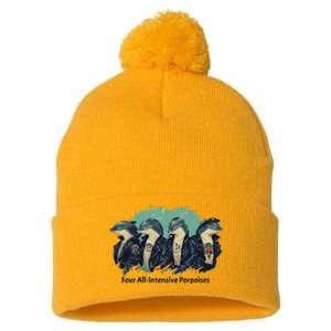 Funny Pun Four All Intensive Porpoises Pom Pom 12in Knit Beanie