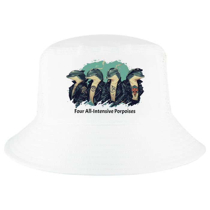 Funny Pun Four All Intensive Porpoises Cool Comfort Performance Bucket Hat