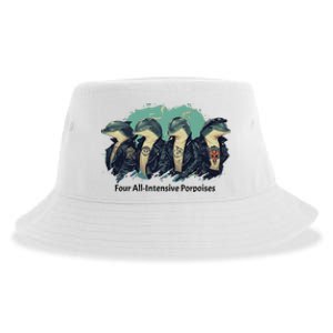 Funny Pun Four All Intensive Porpoises Sustainable Bucket Hat