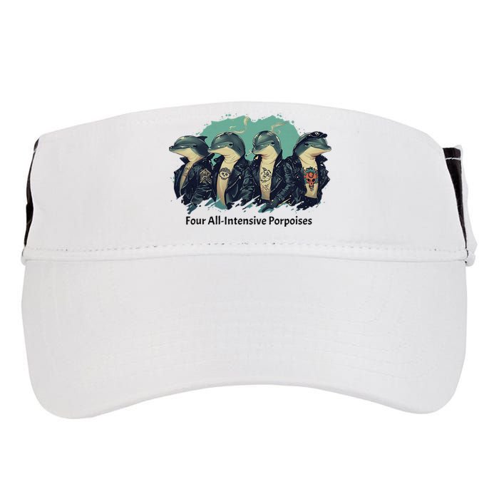 Funny Pun Four All Intensive Porpoises Adult Drive Performance Visor