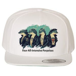 Funny Pun Four All Intensive Porpoises Wool Snapback Cap