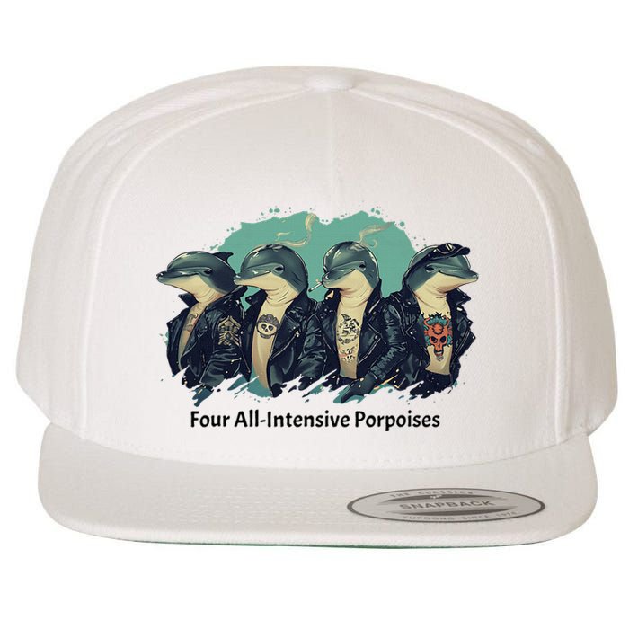 Funny Pun Four All Intensive Porpoises Wool Snapback Cap