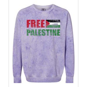 Free Palestine Colorblast Crewneck Sweatshirt