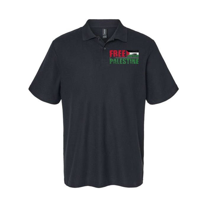 Free Palestine Softstyle Adult Sport Polo