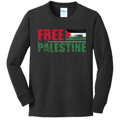 Free Palestine Kids Long Sleeve Shirt