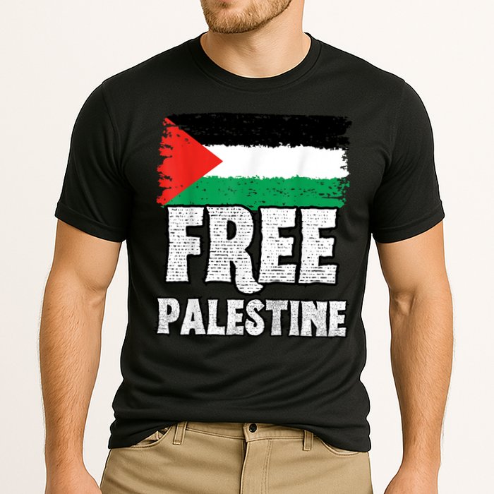 Free Palestine Flag Cooling Performance Crew T-Shirt