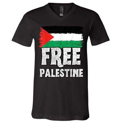 Free Palestine Flag V-Neck T-Shirt