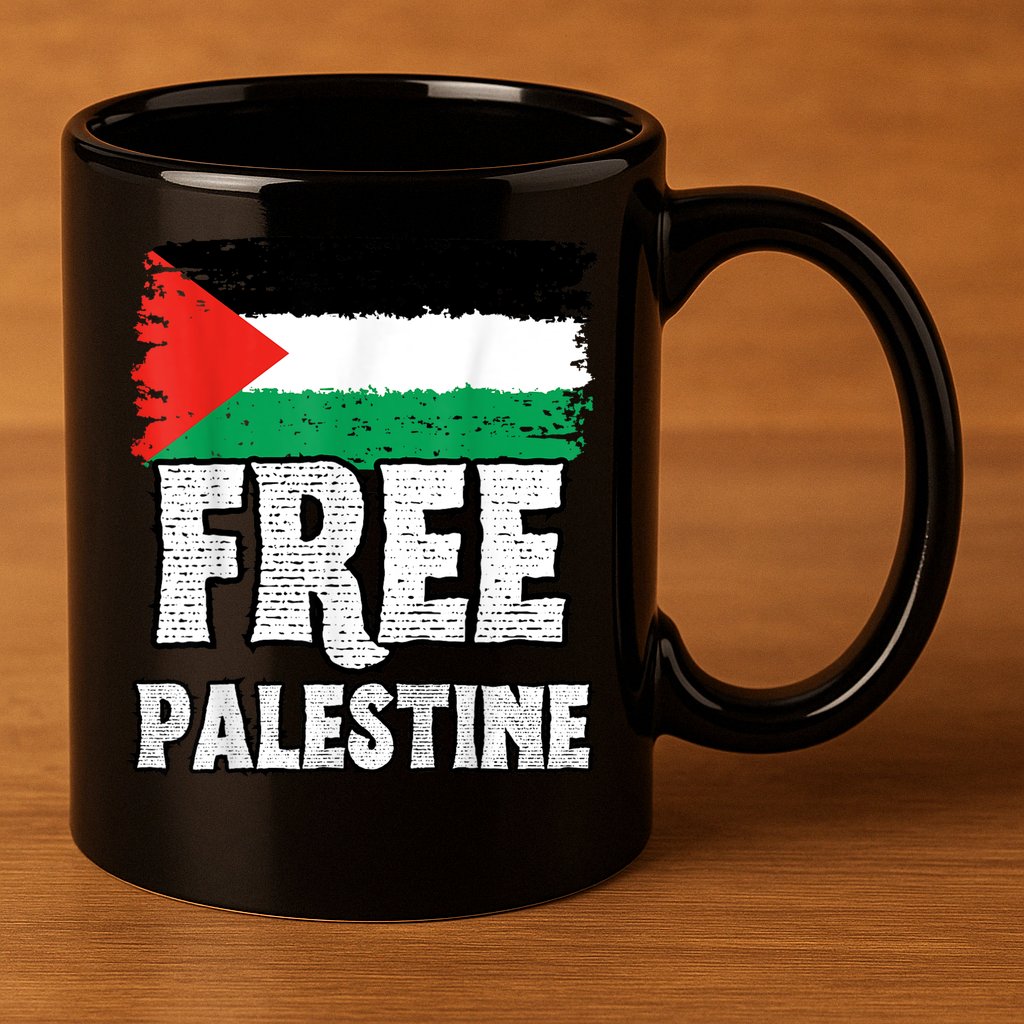 Free Palestine Flag 11oz C Handle Ceramic Mug