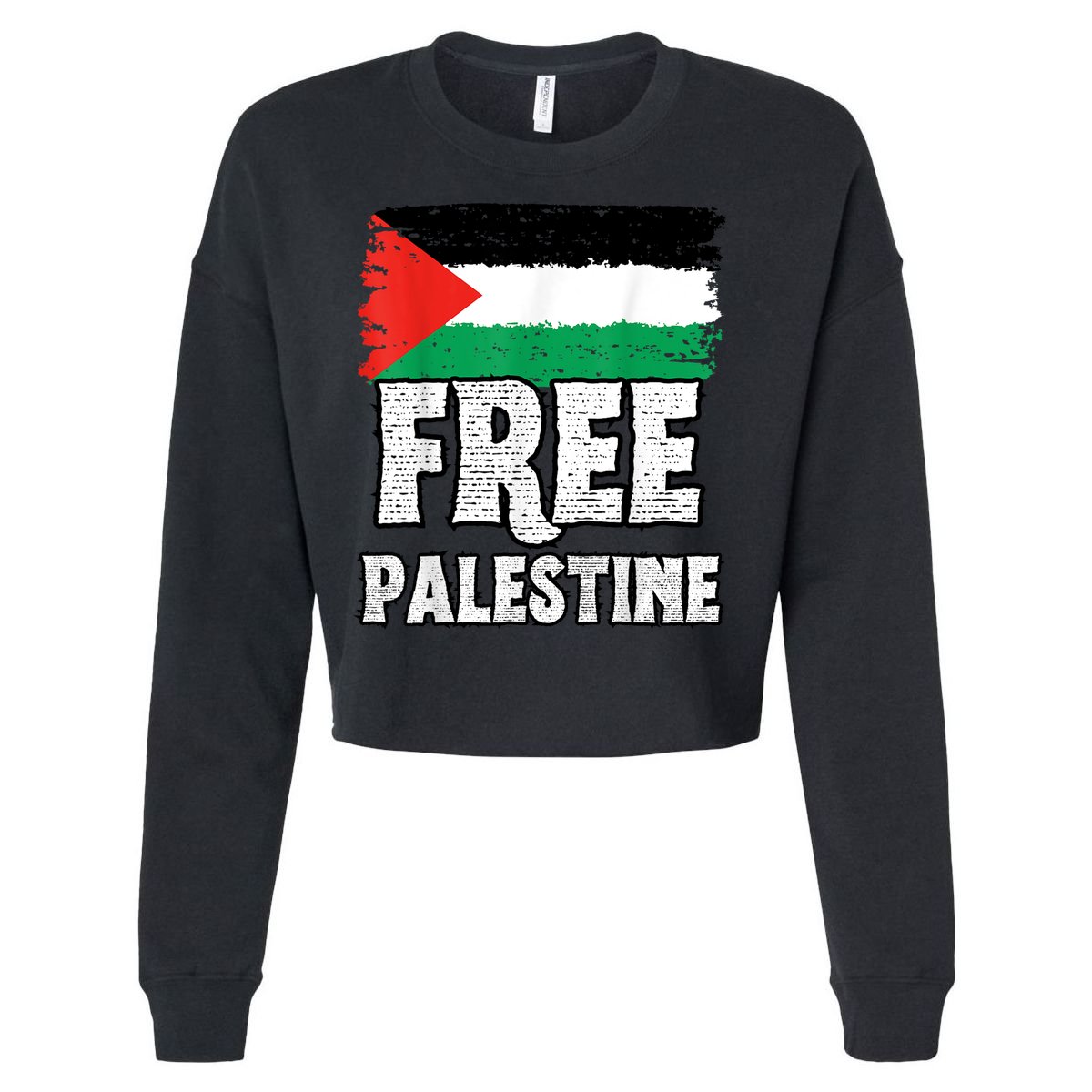 Free Palestine Flag Cropped Pullover Crew
