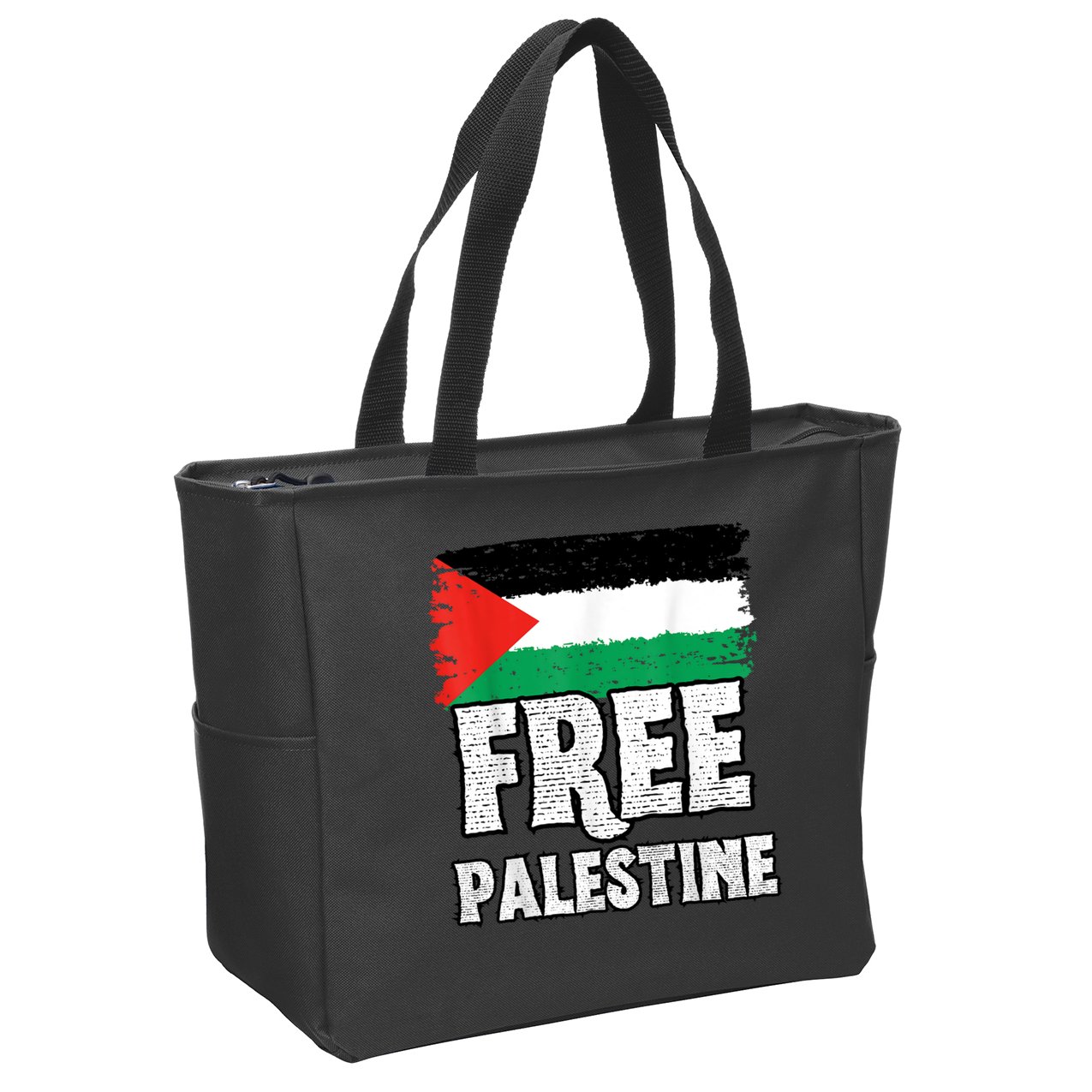 Free Palestine Flag Zip Tote Bag