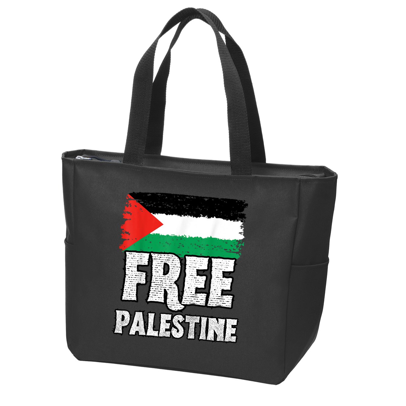 Free Palestine Flag Zip Tote Bag