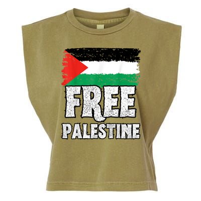 Free Palestine Flag Garment-Dyed Women's Muscle Tee