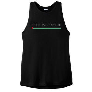 Free Palestine Flag Ladies PosiCharge Tri-Blend Wicking Tank