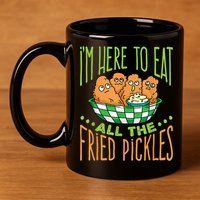 Fried Pickle Food I'm Here To Eat All The Fried Pickles 11oz C Handle Ceramic Mug