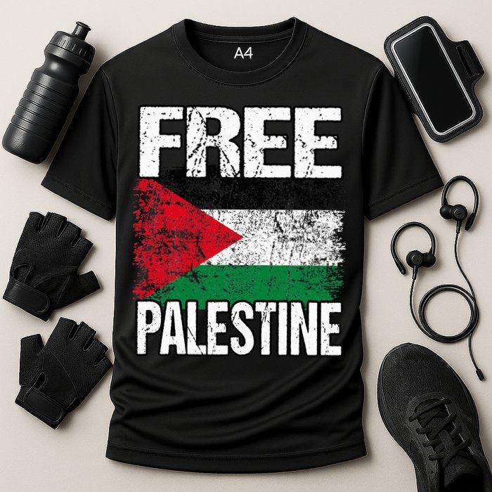 Free Palestine Cooling Performance Crew T-Shirt
