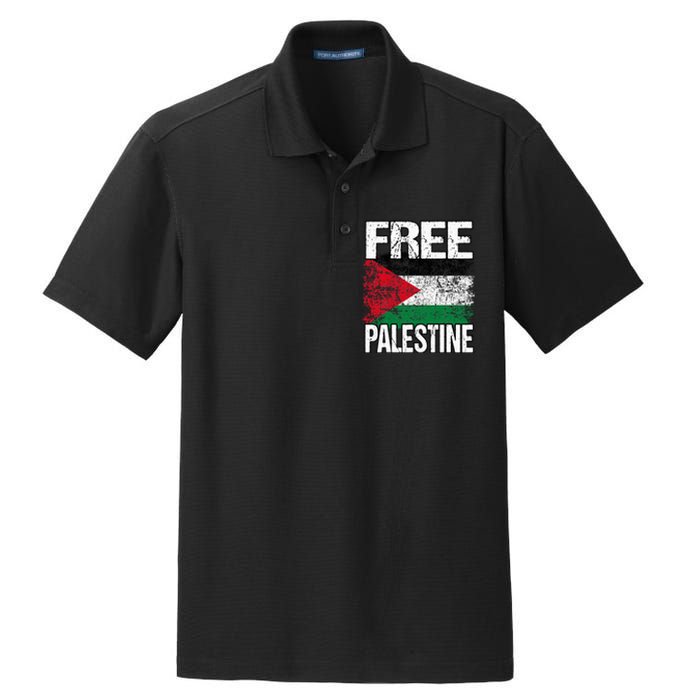 Free Palestine Dry Zone Grid Polo