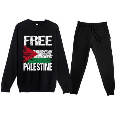 Free Palestine Premium Crewneck Sweatsuit Set