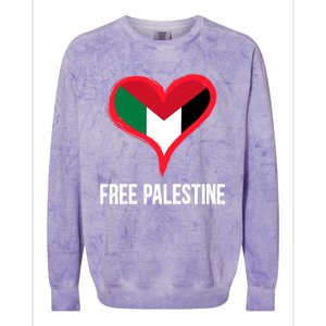 Free Palestine Free Palestine Flag Support Ghaza Peace Great Gift Colorblast Crewneck Sweatshirt