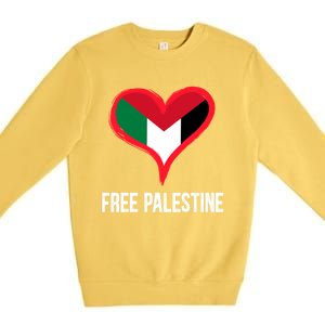 Free Palestine Free Palestine Flag Support Ghaza Peace Great Gift Premium Crewneck Sweatshirt