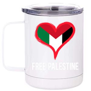 Free Palestine Free Palestine Flag Support Ghaza Peace Great Gift 12 oz Stainless Steel Tumbler Cup