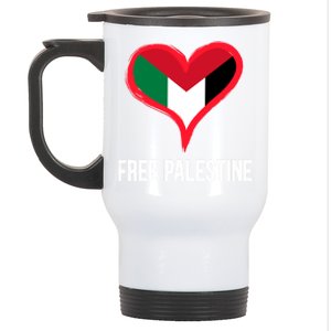 Free Palestine Free Palestine Flag Support Ghaza Peace Great Gift Stainless Steel Travel Mug