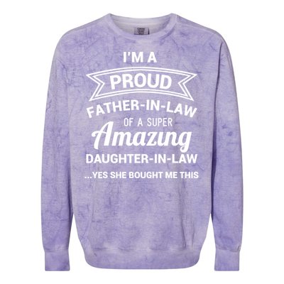 Funny Proud Father In Law Gift Dad Fathers Day Gift Colorblast Crewneck Sweatshirt