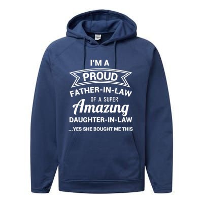 Funny Proud Father In Law Gift Dad Fathers Day Gift Performance Fleece Hoodie