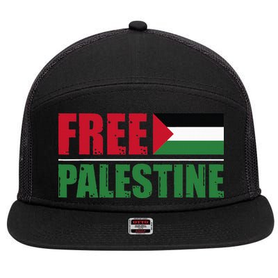 Free Palestine 7 Panel Mesh Trucker Snapback Hat