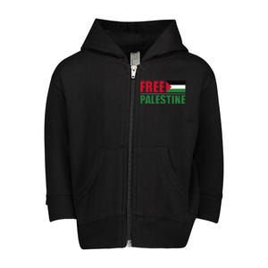 Free Palestine Toddler Zip Fleece Hoodie