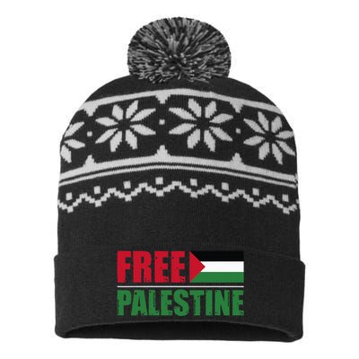 Free Palestine USA-Made Snowflake Beanie