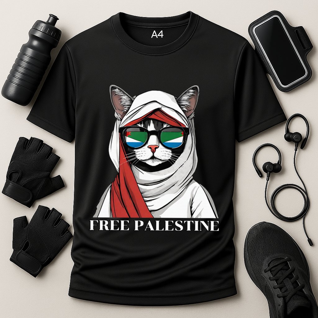Free Palestine Flag Palestinian Cat Cooling Performance Crew T-Shirt