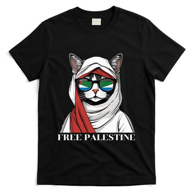 Free Palestine Flag Palestinian Cat T-Shirt