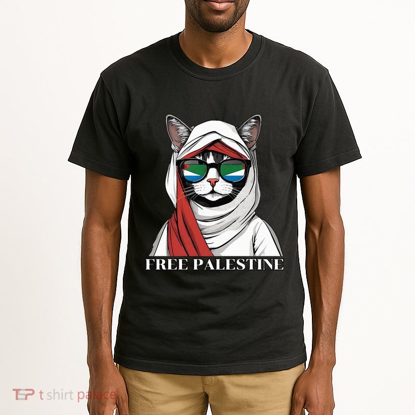 Free Palestine Flag Palestinian Cat Tall T-Shirt