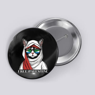 Free Palestine Flag Palestinian Cat Button