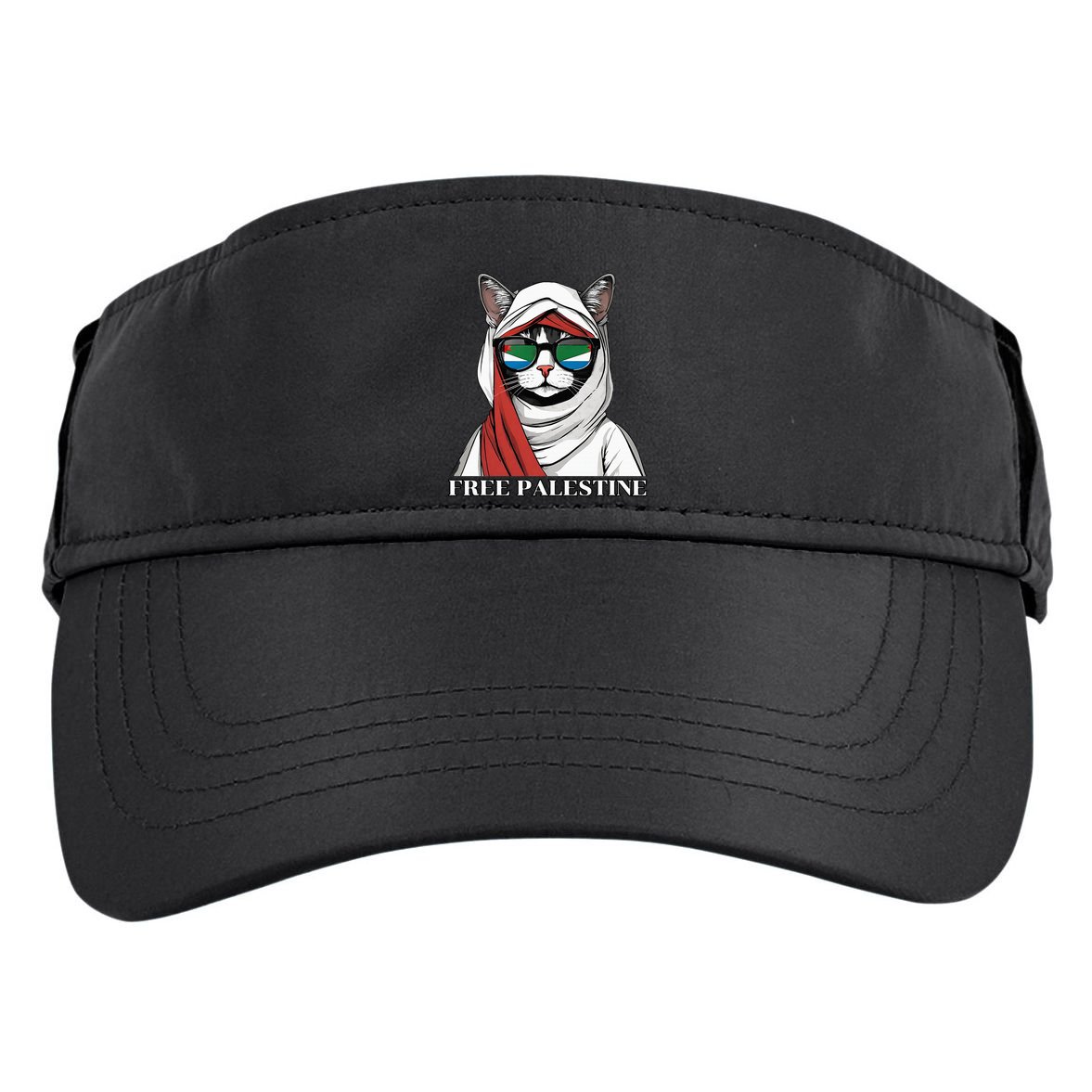 Free Palestine Flag Palestinian Cat Adult Drive Performance Visor
