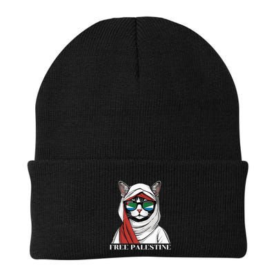 Free Palestine Flag Palestinian Cat Beanie