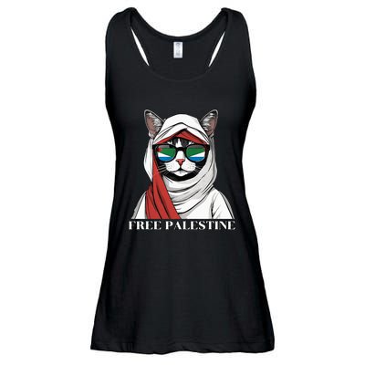 Free Palestine Flag Palestinian Cat Ladies Essential Flowy Tank