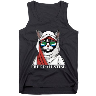 Free Palestine Flag Palestinian Cat Tank Top
