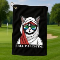 Free Palestine Flag Palestinian Cat Golf Towel