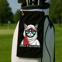 Free Palestine Flag Palestinian Cat Golf Towel