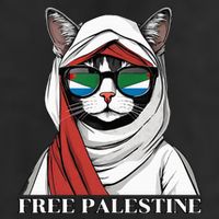 Free Palestine Flag Palestinian Cat Golf Towel