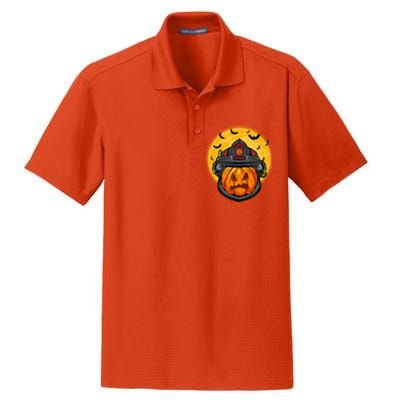 Firefighter Pumpkin Firefighter Halloween Fire Halloween Gift Dry Zone Grid Polo