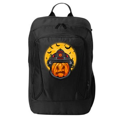 Firefighter Pumpkin Firefighter Halloween Fire Halloween Gift City Backpack