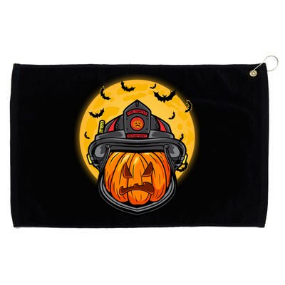 Firefighter Pumpkin Firefighter Halloween Fire Halloween Gift Grommeted Golf Towel