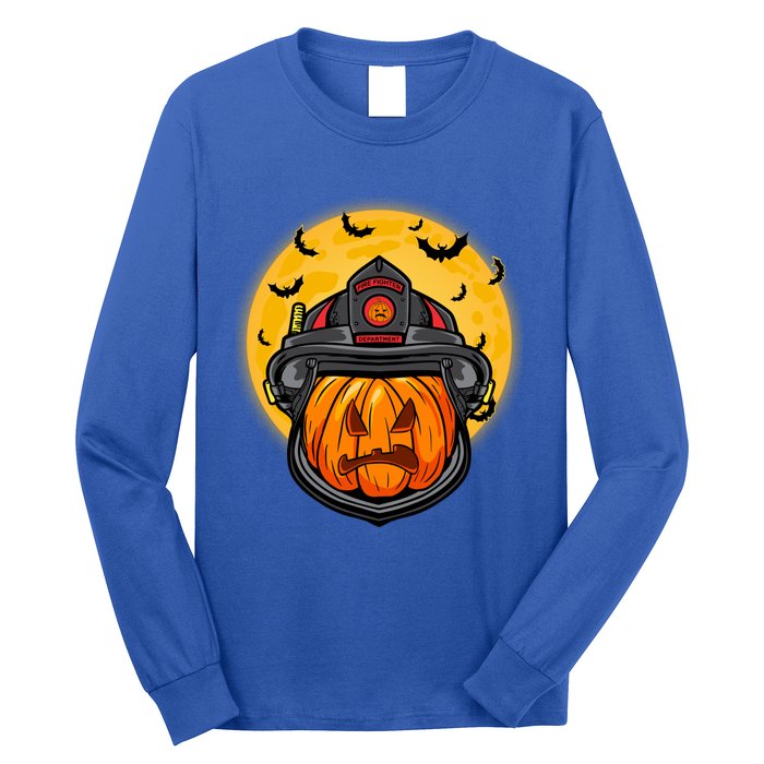 Firefighter Pumpkin Firefighter Halloween Fire Halloween Gift Long Sleeve Shirt