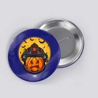 Firefighter Pumpkin Firefighter Halloween Fire Halloween Gift Button