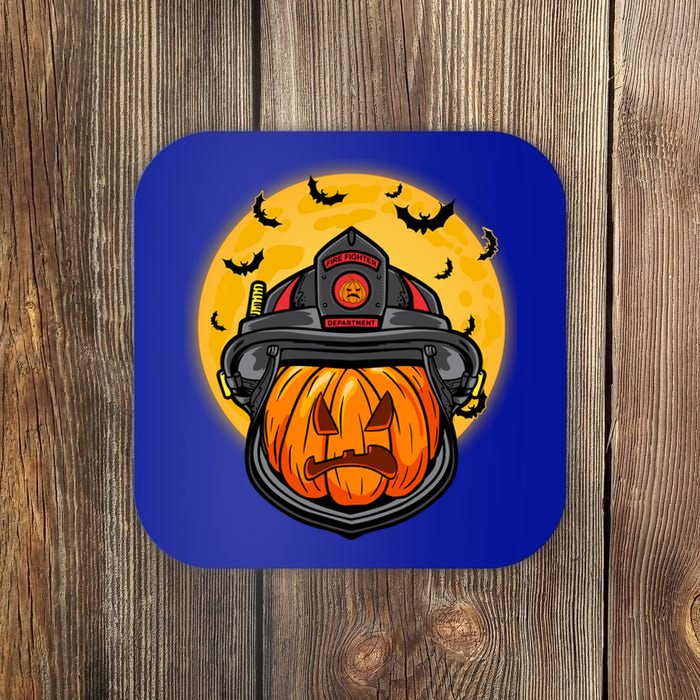 Firefighter Pumpkin Firefighter Halloween Fire Halloween Gift Coaster