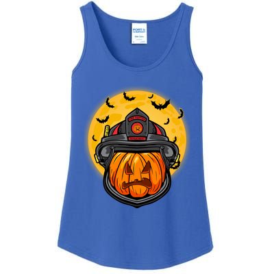 Firefighter Pumpkin Firefighter Halloween Fire Halloween Gift Ladies Essential Tank