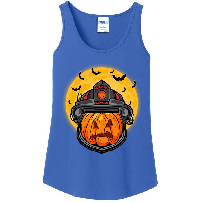 Firefighter Pumpkin Firefighter Halloween Fire Halloween Gift Ladies Essential Tank